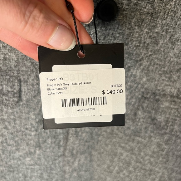 Proper Pair Textured Blazer Grey Size XS - Picture 6 of 8